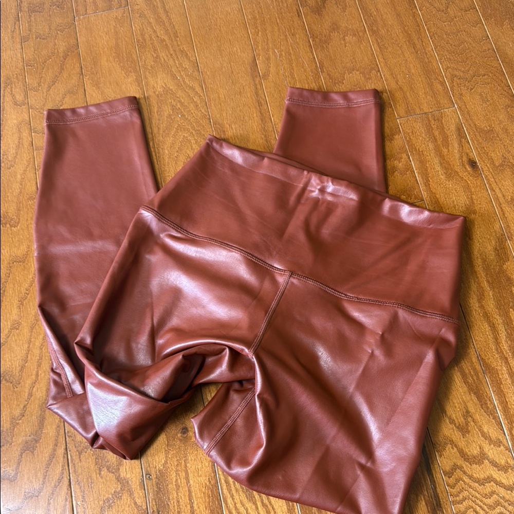 Brown Faux Leather Leggings